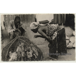 Ivory Coast: Native Woman Buys Chicken On Market (Vintage RPPC...