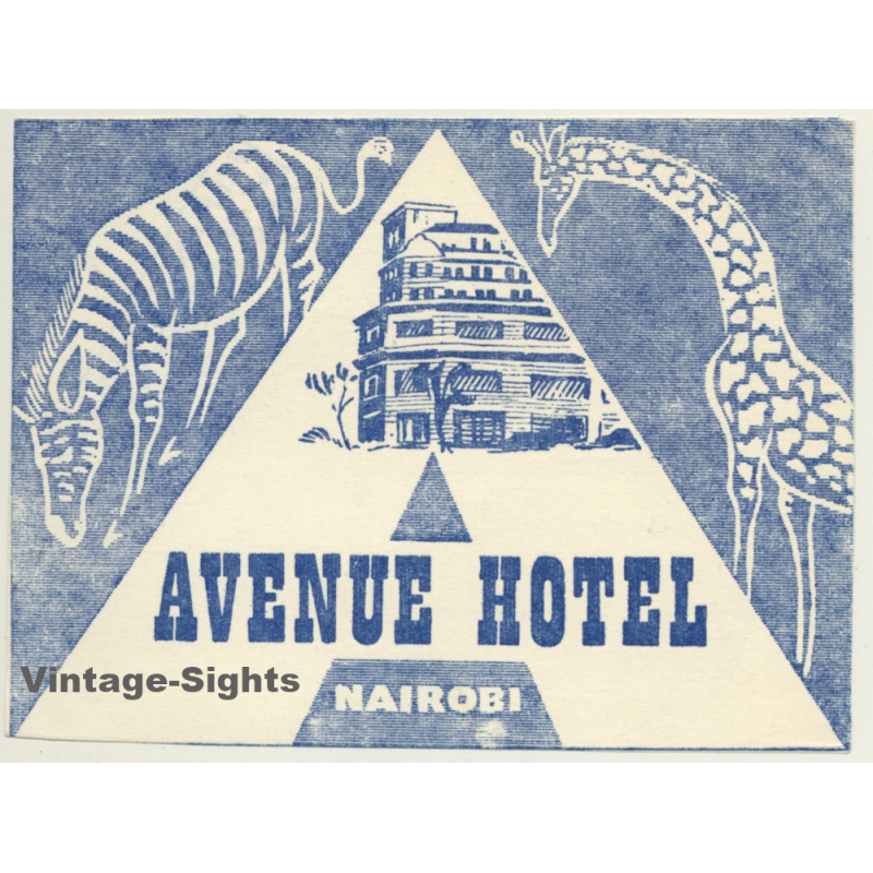 Nairobi / Kenya: Avenue Hotel (Vintage Luggage Label)