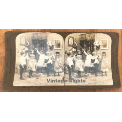 R.Y: Young: The Dancing Lesson / Kids (Vintage Stereo Photo 1900)