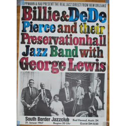Billie & De De Pierce with George Lewis - Vintage Concert Poster (Günther Kieser)