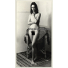 Natural Pretty Brunette Nude In Wicker Chair *4 / Legs (Vintage Photo Germany ~ 1960s)
