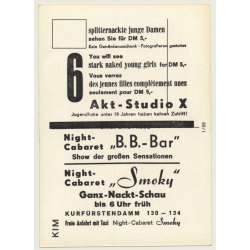 Nude Showgirl Kim / Pin-Up Akt-Studio X (Vintage PC Berlin 1960s)