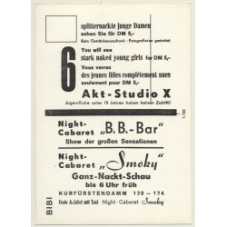 Nude Showgirl Bibi / Pin-Up Akt-Studio X (Vintage PC Berlin 1960s)
