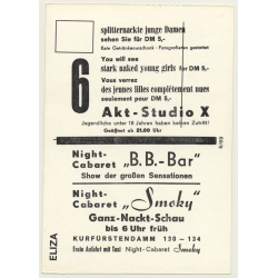 Nude Showgirl Eliza / Pin-Up Akt-Studio X (Vintage PC Berlin 1960s)