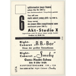 Nude Showgirl Uta / Pin-Up Akt-Studio X (Vintage PC Berlin 1960s)