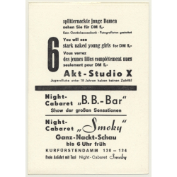 Nude Showgirl / Pin-Up Akt-Studio X (Vintage PC Berlin 1960s)