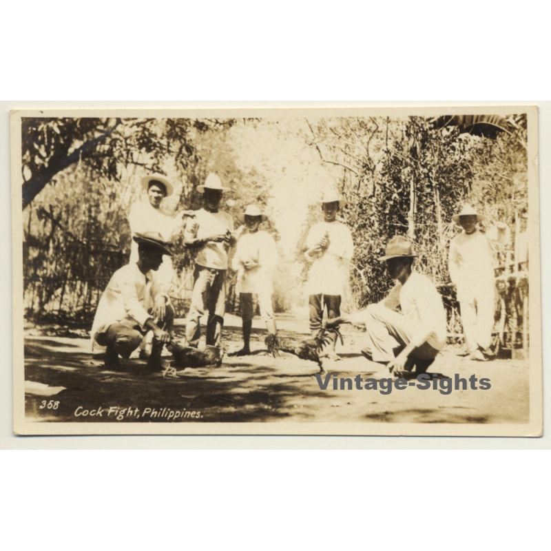 Philippines: Cock Fight / Poultry - Chicken (Vintage RPPC ~1900s)