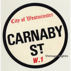 UK: City Of Westminster / Carnaby St. W.1 (Vintage Luggage Label ~ 1960s)