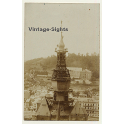 Belgium: Notre Dame De Dinant - Restoration Of Steeple  (Vintage RPPC 1920s/1930s)