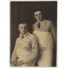Portrait Of 2 Young Belgian Butchers (Vintage Photo ~1920s/1930s)