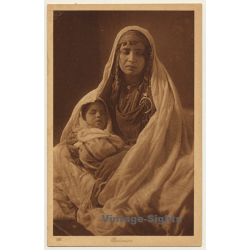 Lehnert & Landrock N° 122: Bedouine WIth Baby / Headdress...