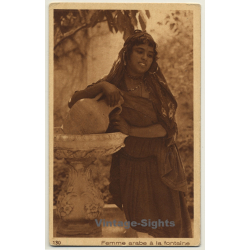 Lehnert & Landrock N° 130: Femme Arabe À La Fontaine / Bedouin (Vintage PC ~ 1920s)