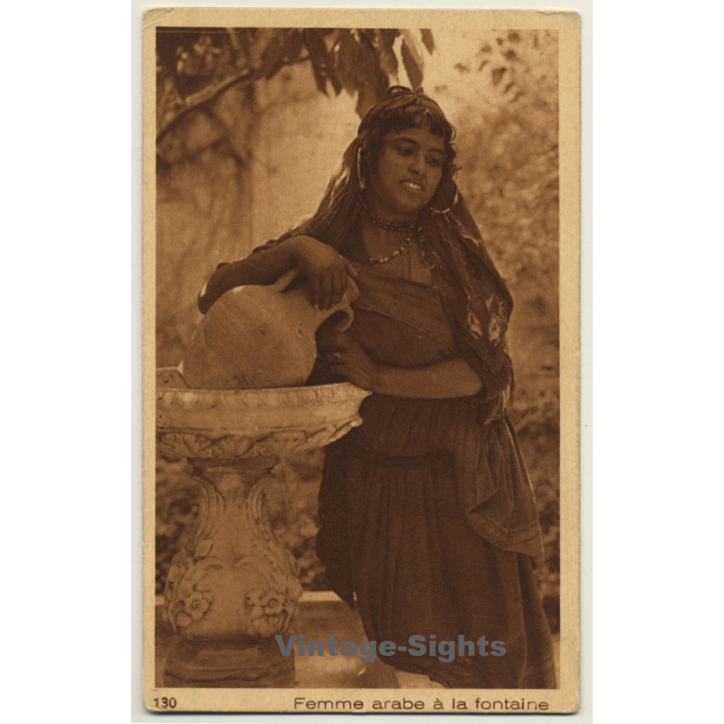 Lehnert & Landrock N° 130: Femme Arabe À La Fontaine / Bedouin (Vintage PC ~ 1920s) Lehnert & Landrock N° 130: Femme Arabe À La Fontaine / Bedouin (Vintage PC ~ 1920s)