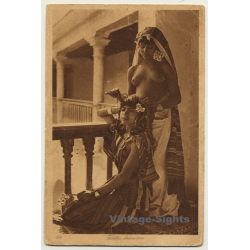 Lehnert & Landrock N° 199: Fillettes Bedouines / Harem Girls (Vintage PC 1925)