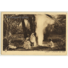 Lehnert & Landrock N° 2565: Autour Du Feu / Bedouins - Palms (Vintage PC ~1920s)