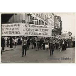 Bruxelles / Belgium: Anti Franco Student Demonstrations *2 (Vintage Press Photo ~1960s)