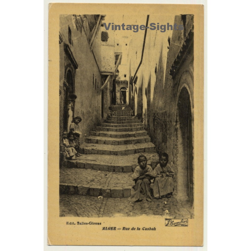 Algier / Algeria: Rue De La Casbah / J. Combier (Vintage RPPC ~1920s/1930s)