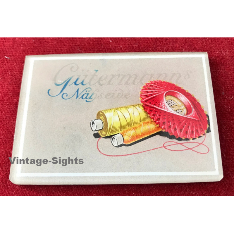 Gütermann's Nähseide (Vintage Advertisement Pocket Mirror ~1940s/1950s) Gütermann's Nähseide (Vintage Advertisement Pocket Mirror ~1940s/1950s)