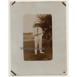 Congo Belge: Portrait Of Colonial Master / Tropical Helmet...