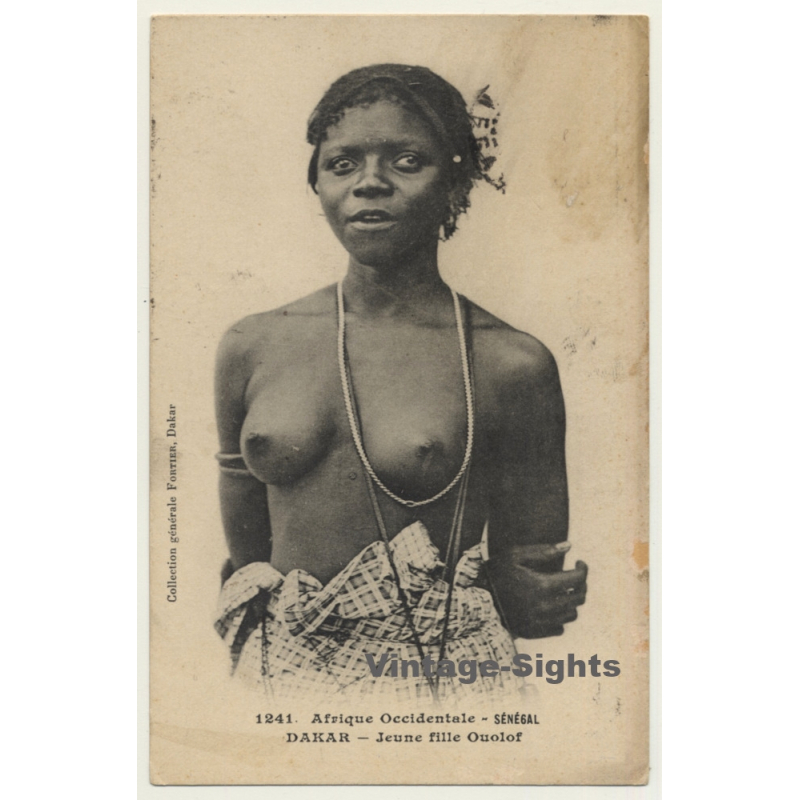 Collection Fortier: Jeune Fille Ouoloff - Sénégal / Semi Nude - Ethnic (Vintage PC ~1910s)