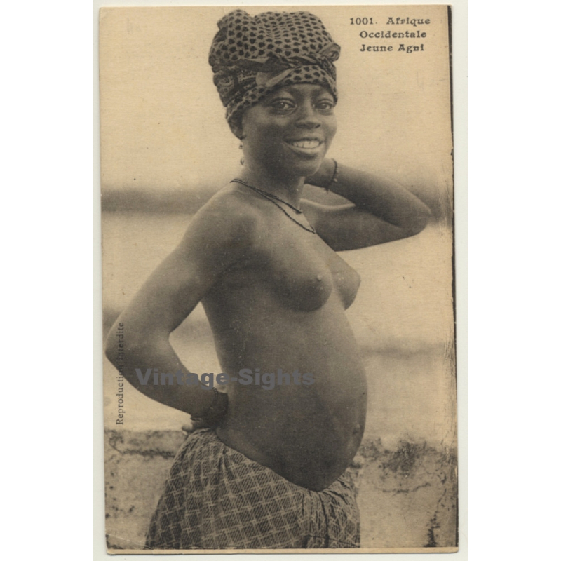 Collection Fortier: Afrique Occidentale - Jeune Agni / Semi Nude - Ethnic (Vintage PC 1926)