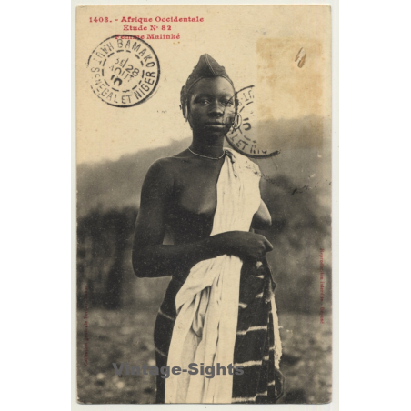 Collection Fortier: Afrique Occidentale - Femme Malinké / Semi Nude - Ethnic (Vintage PC 1910)