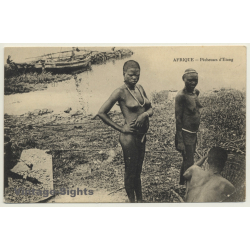 Afrique: Pècheuses d'Etang - Indigenous / Semi Nude - Ethnic (Vintage PC ~1910s/1920s)