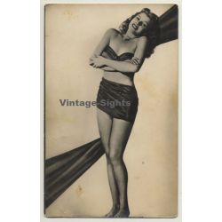 Rita Hayworth Wrapped In Fabric / Actress - Hollywood (Vintage RPPC ~ 1940s)