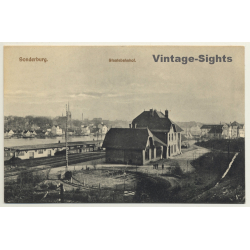 Sonderburg / Denmark: Staatsbahnhof / State Train Station (Vintage PC)