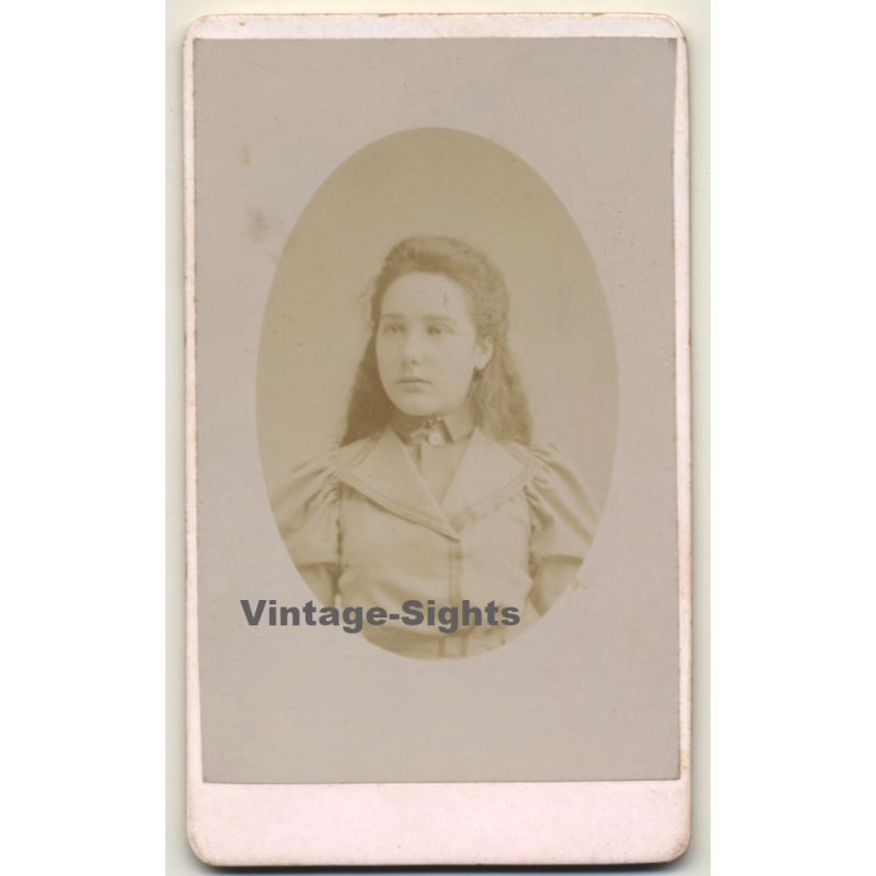 Portrait Of Unidentified Belgian Girl / Victorian Era (Vintage Carte De Visite / CDV ~1880s/1890s)