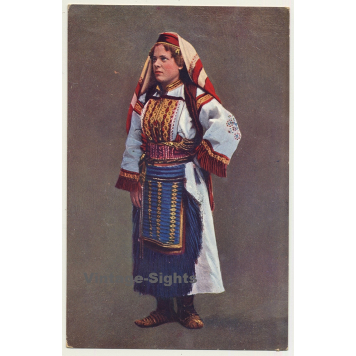 Bosnia & Herzegovina: Woman In Traditional Costume (Vintage Field Post PC 1915)