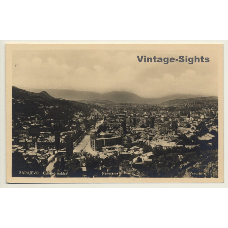 Sarajevo / Bosnia Herzegovina: Panorama View Over Town (Vintage RPPC 1933) Sarajevo / Bosnia Herzegovina: Panorama View Over Town (Vintage RPPC 1933)
