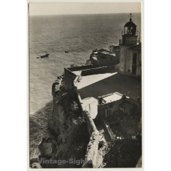 Peñiscola / Spain: Acantilados Y Faro - Lighthouse (Vintage RPPC)