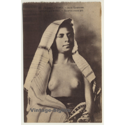Africa: Egyptian Young Girl / Semi Nude - Ethnic (Vintage PC...