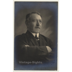 Portrait Of Unidentified Belgian Man *1 / Moustache (Vintage RPPC  ~1910s/1920s)