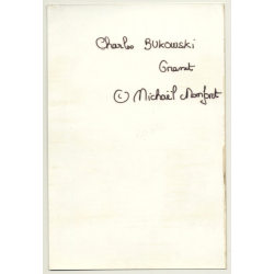 Michael Montfort / Grasset: Charles Bukowski *3 (Vintage Photo  ~1980s)