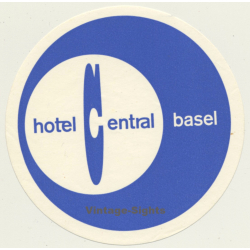 Hotel Central - Basel / Switzerland (Vintage Luggage Label)