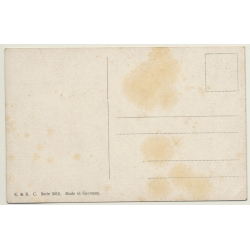 Chicken, Peacock & Duck At Trough - Poultry (Vintage Artist PC)