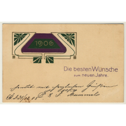 New Year Greetings: Besten Wünsche Zum Neuen Jahr (Vintage PC Germany 1906)