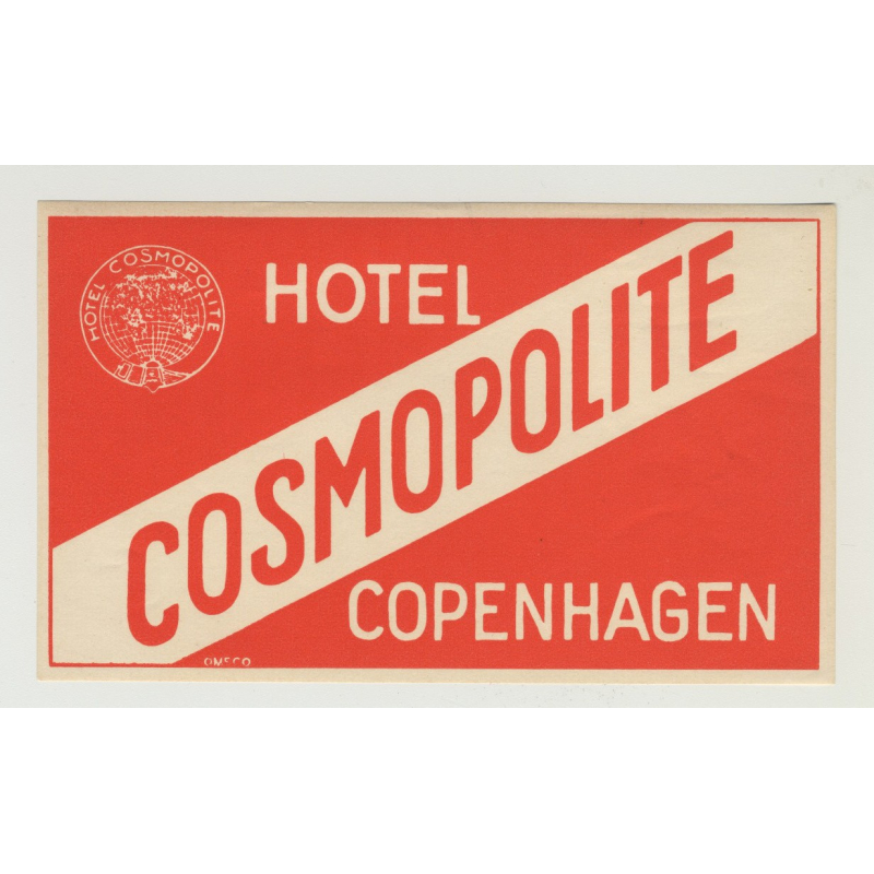 Hotel Cosmopolite - Copenhagen / Denmark (Vintage Luggage Label)