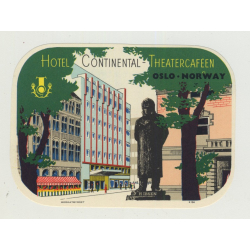 Hotel Continental - Theatercaféen - Oslo / Norway (Vintage Luggage Label)