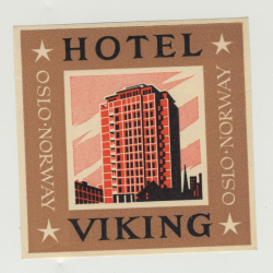 Hotel Viking - Oslo / Norway (Vintage Luggage Label)