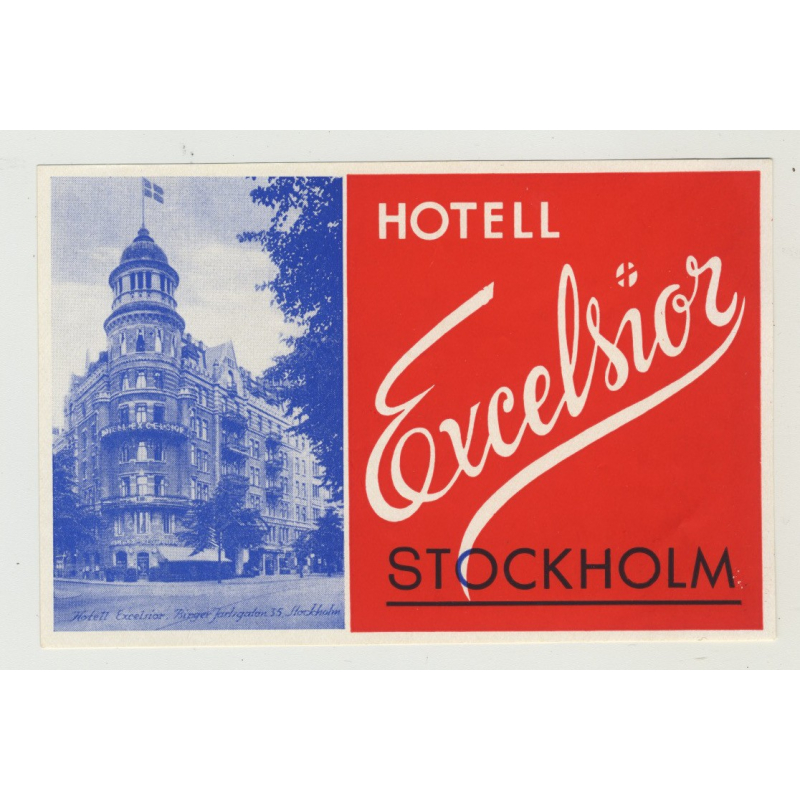Hotell Excelsior - Stockholm / Sweden (Vintage Luggage Label)