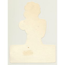 Topless Blonde Beach Girl *4 / Pinup - Risqué (Vintage Die Cut Sticker ~1980s)