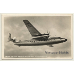 British European Airways: Elizabethan Class Aeroplane / Aviation (Vintage RPPC 1954)