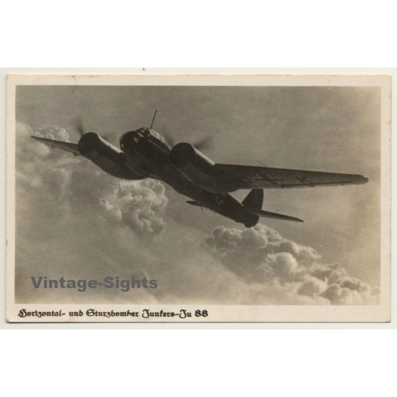 Horizontal- Und Sturzbomber Junkers JU 88 (Vintage RPPC ~1940s)