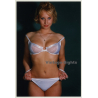 Alluring Shorthaired Blonde In White Lingerie *2 / Smile (Vintage Photo Germany ~1990s)