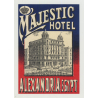 Majestic Hotel - Alexandria / Egypt (Vintage Luggage Label ~1920s)