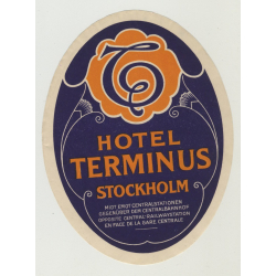 Hotel Terminus - Stockholm / Sweden (Vintage Luggage Label)