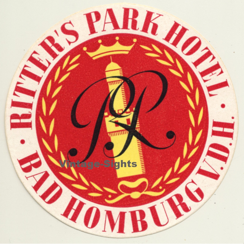 Bad Homburg V.D.H. / Germany: Ritter's Park Hotel (Vintage Luggage Label)